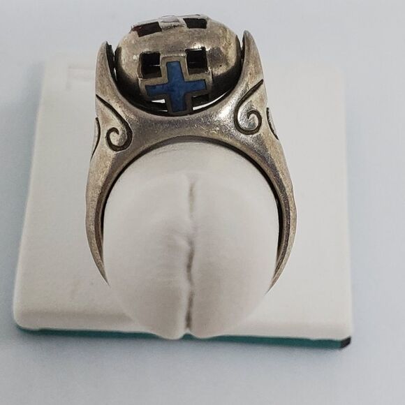 Vintage Sterling Silver Spinning Cross Ring (5.5) - Picture 4 of 6